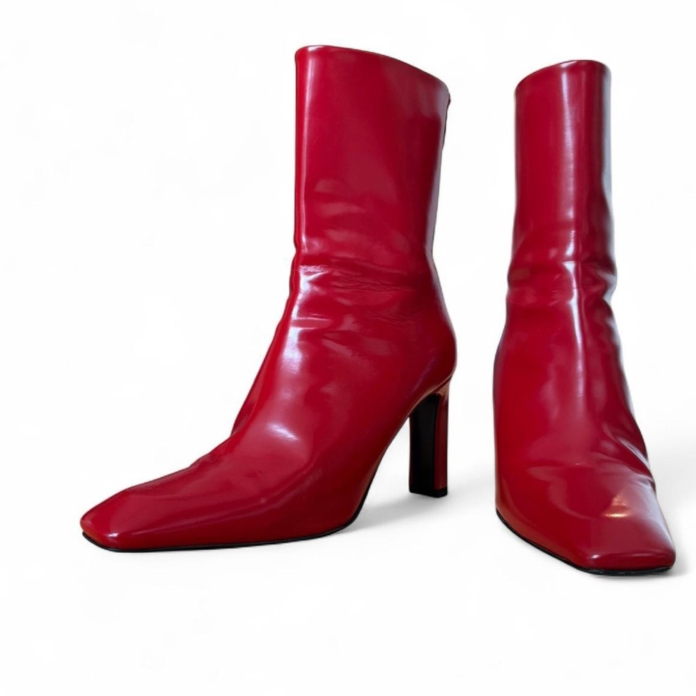 Toteme Red Glossy Leather Boots